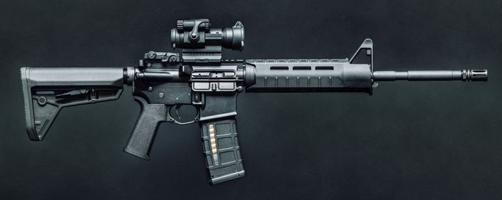 Reports suggest Paddock may have altered semi-automatic rifles - such as this AR-15 type 