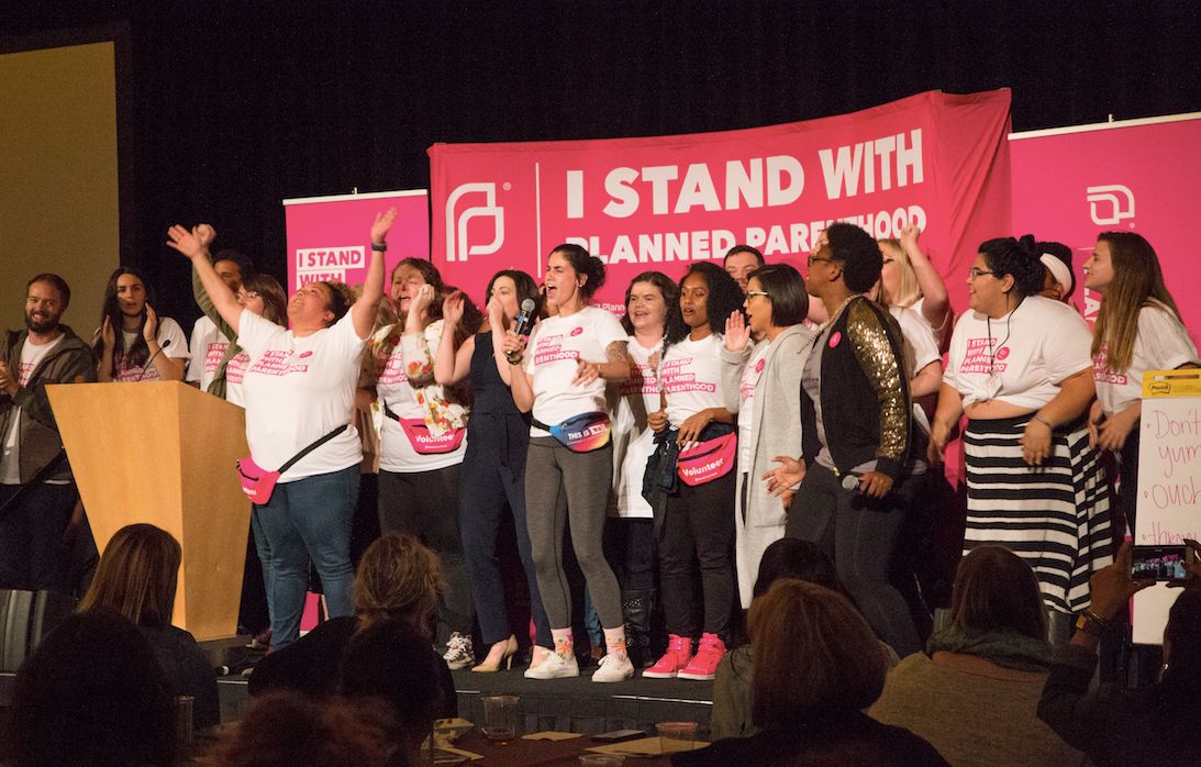 Planned Parenthood organizers kick off the Bellevue summit on Sept. 22, 2017.