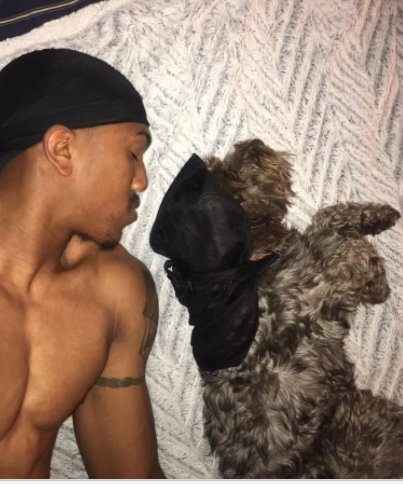 This Guy And His Pup Have Matching Durags And It's Doggone Iconic