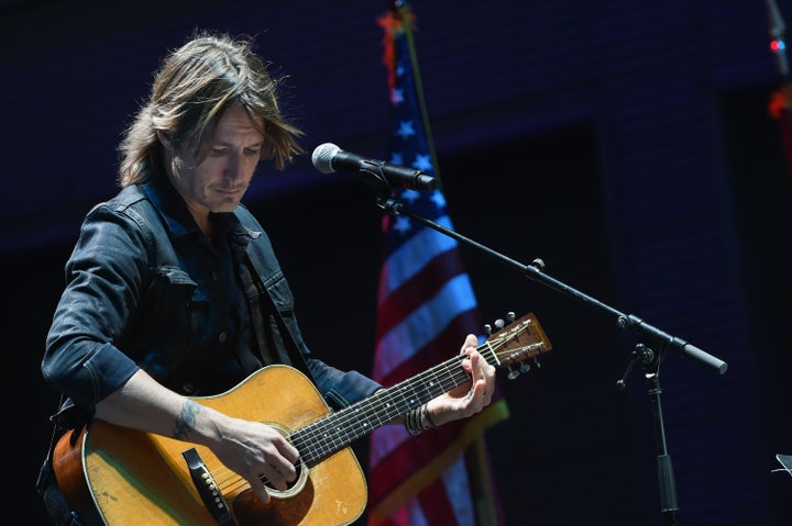 On Monday night, country music singer Keith Urban performed at a Nashville vigil for the victims of the Las Vegas shooting the night before. Urban told the crowd he was grateful to "put some light in the world."