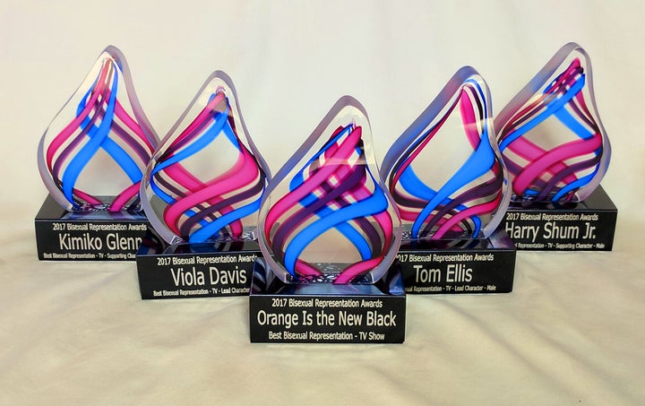 <p>The ‘BiRA’ given for best bisexual representation by the Bisexual Representation Awards. 2017.</p>