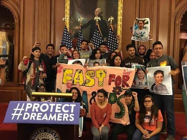 Dreamers fast to call attention to Donald Trump’s action to rescind DACA.