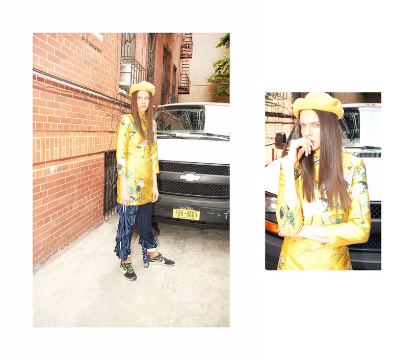 <strong>Be bold, be loud with color & fabrics this fall! </strong> Axelle is wearing <strong>Beret</strong> stylists own.