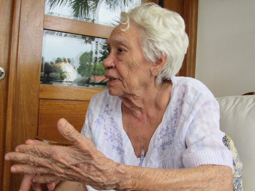 <em>Abuela</em> giving me her testimony of the solidarity and community between Haitians and Dominican populations before, du