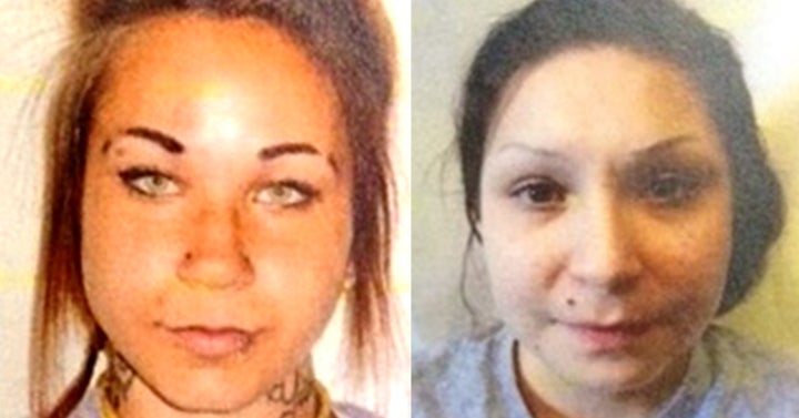 Escaped prisoners Kelsie Laine Marie Mast, left, and Samantha Faye Toope, right, were arrested at an escape room challen
