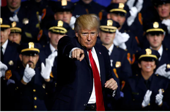 <p>At Brentwood, NY, President Trump called for more police intervention in schools.</p>