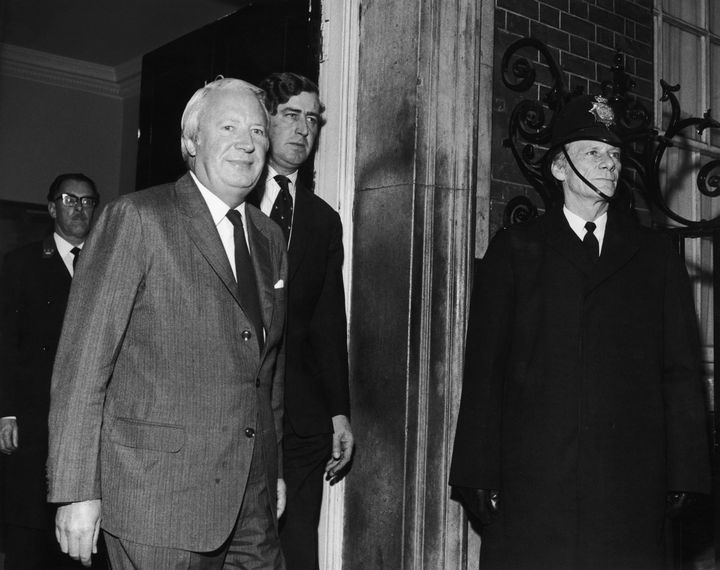 Sir Edward Heath in Downing Street in 1972, when he was prime minister