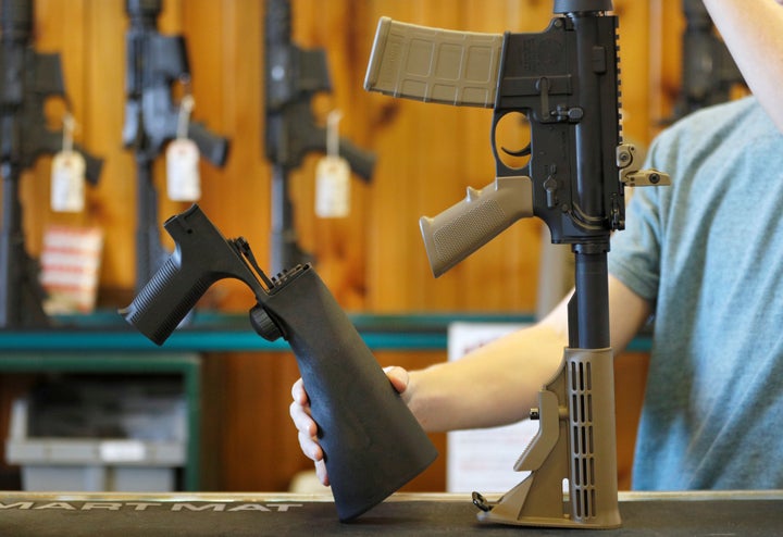 A bump stock sold in Utah on Oct. 4, 2017.