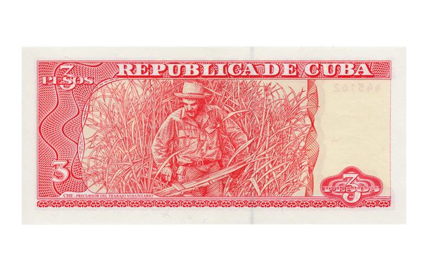 Guevara on a 3 pesos Cuban
