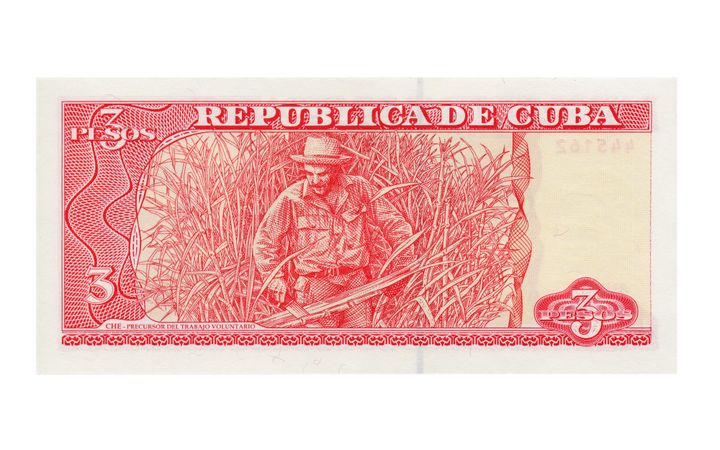 Guevara on a 3 pesos Cuban banknote 