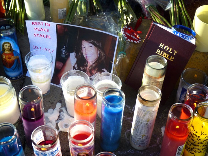 <p>A photo of <a href="https://www.reviewjournal.com/tag/victims/" target="_blank" role="link" rel="nofollow" class=" js-entry-link cet-external-link" data-vars-item-name="victim Stacee Etcheber" data-vars-item-type="text" data-vars-unit-name="59d66801e4b0705dc79aa60a" data-vars-unit-type="buzz_body" data-vars-target-content-id="https://www.reviewjournal.com/tag/victims/" data-vars-target-content-type="url" data-vars-type="web_external_link" data-vars-subunit-name="article_body" data-vars-subunit-type="component" data-vars-position-in-subunit="0">victim Stacee Etcheber</a>, a mother and hairstylist from Marin County, Calif., sits next to a bible among candles, flowers and other sentimental mementos at a makeshift vigil area on a median strip on Las Vegas Boulevard across from the shooting site. </p>