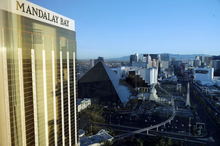 The Mandalay Bay Resort and Casino in Las Vegas left across the street from festival grounds on Oct 3, 2017.