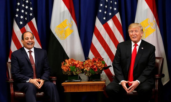 President Donald Trump meets with Egyptian President Abdel Fattah al-Sisi during the U.N. General Assembly in New York on Sept. 20, 2017. Earlier this year, Trump hosted the authoritarian leader at the White House, something President Obama had declined to do.