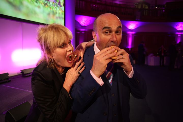 Joanna Lumley and Philip Lymbery, CEO of Compassion in World Farming, at the Extinction and Livestock Conference food innovation event.