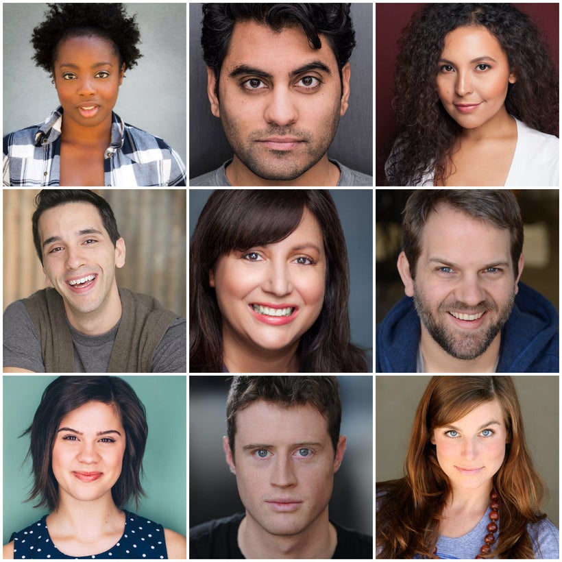 The cast. <em>Top row, left to right</em>: Dani Woodson, Nardeep Khurmi, and Sierra Santana. <em>Middle row</em>: Jonathan Br