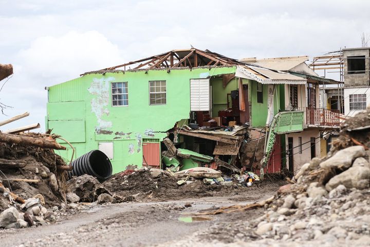 House destroyed in Dominica, one of the worst hit Caribbean islands