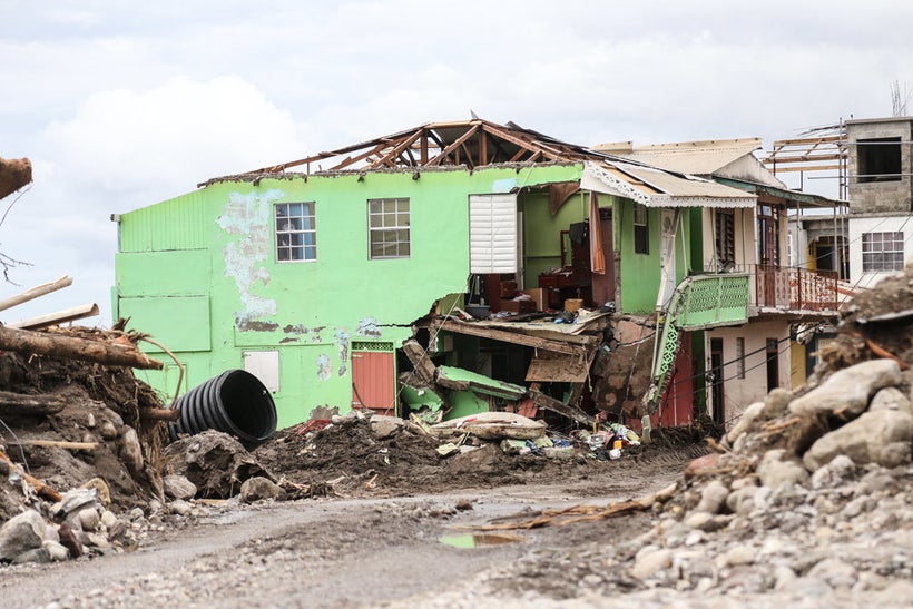 <em>House destroyed in Dominica, one of the worst hit Caribbean islands</em>