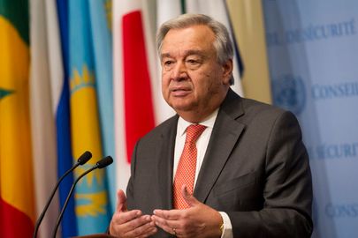 UN Secretary-General Guterres speaks to press on hurricanes in Eastern Caribbean