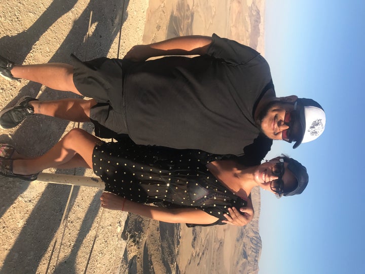 <p>Karlo V. Rodríguez and Francesca Kennedy in Mitzpe Ramon. July 2017</p>