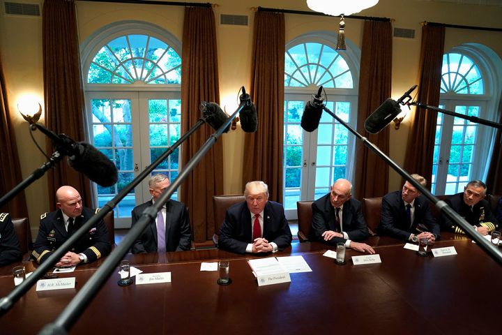 Trump and his senior military advisors on Thursday.