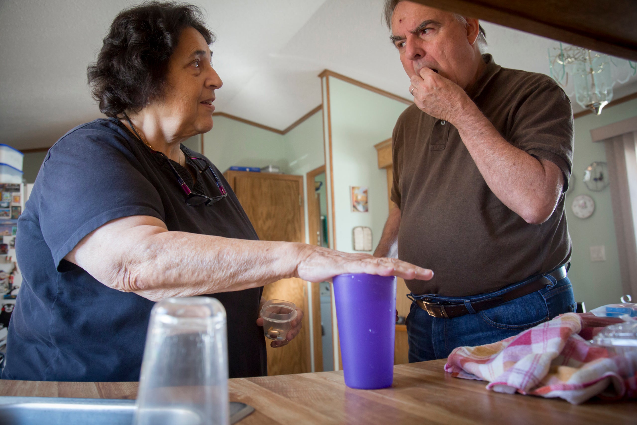 Anne Scherer tried to keep up with her tax firm after her husband was diagnosed with Alzheimer's in 2010, but after five year