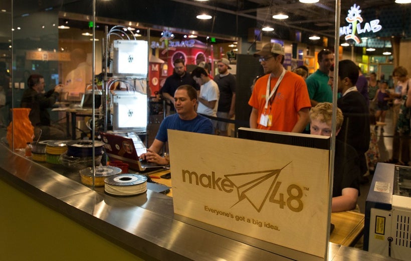 In Make48 teams have 48 hours to plan, prototype and pitch a new idea within the specifications of a challenge, revealed at t