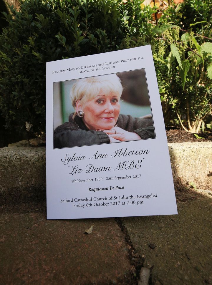 Liz Dawn's funeral took place on Friday (6 October)