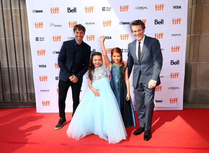 Sean Baker, Brooklynn Prince, Valeria Cotto and Willem Dafoe attend the