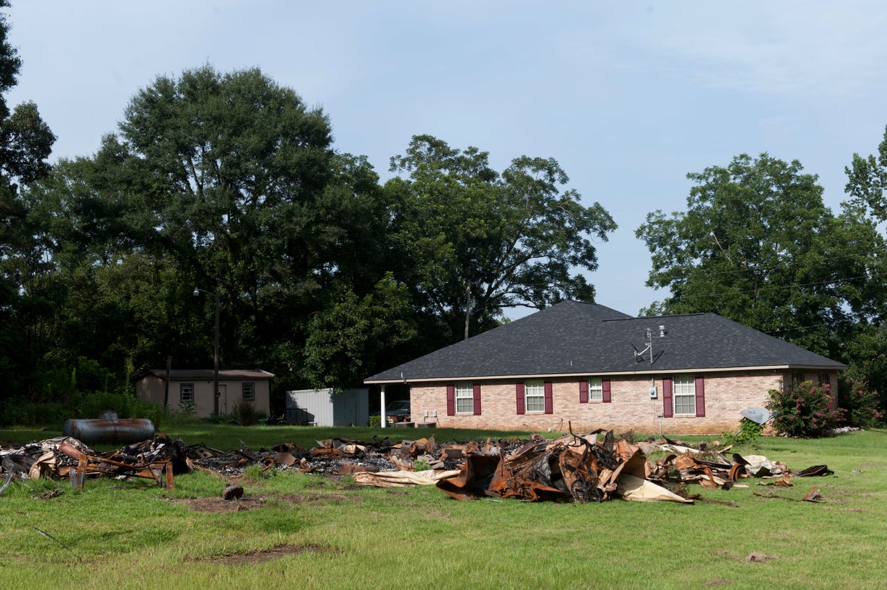 Sheena and Cory's mobile home burned down after the shooting.