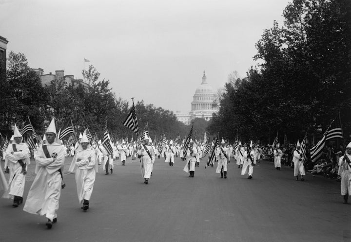 Ku Klux Klan parade in Washington D.C. in 1926.