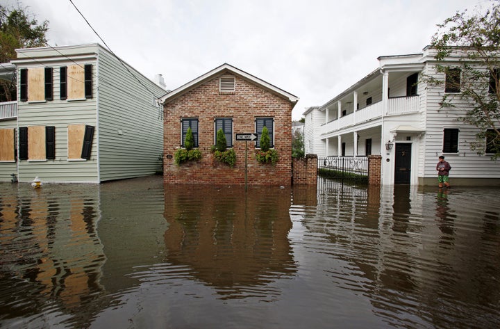 Floodwaters in Charleston, S.C., on Oct. 8, 2016, after Hurricane Matthew.