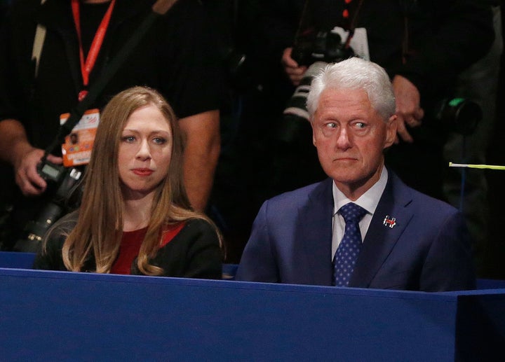 Chelsea and Bill Clinton at the second presidential debate, Oct. 9, 2016.