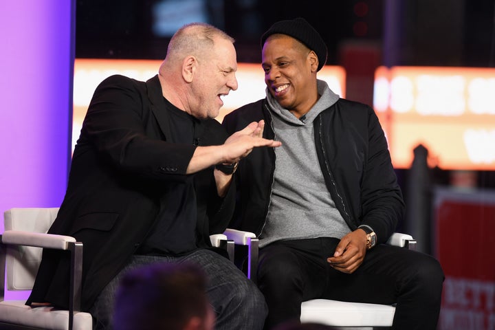 Weinstein and Jay Z speak onstage on March 8, 2017 in New York City.