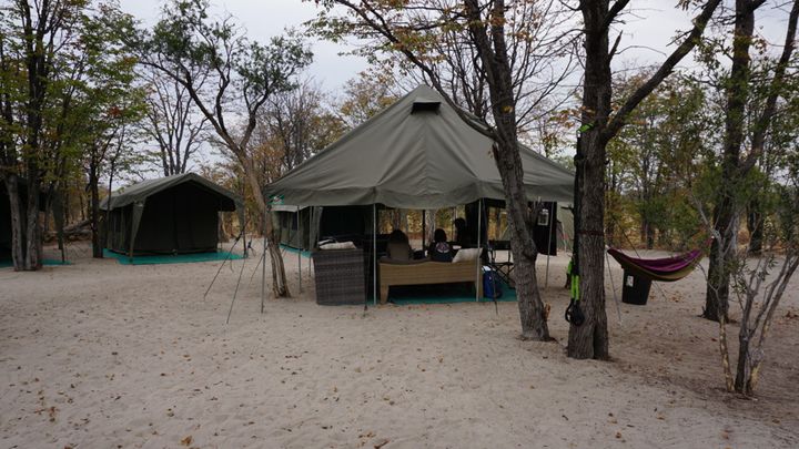 Tents provide a place to sleep and communal areas.