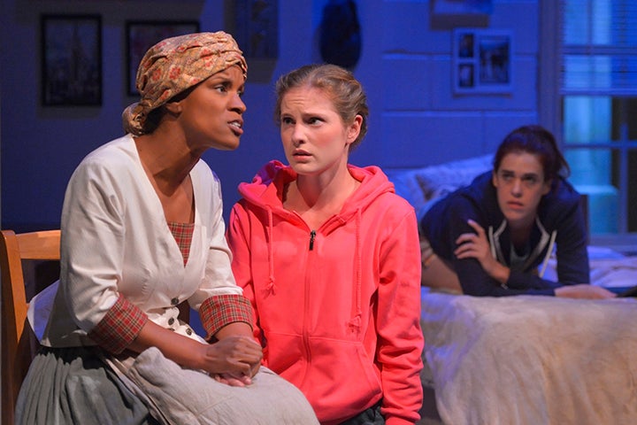 <p>Charlette Speigner (Betty Hemings), Ella Dershowitz (Simone) and Rosie Hallett (Karen) in a scene from <em><strong>Thomas and Sally</strong></em> </p>