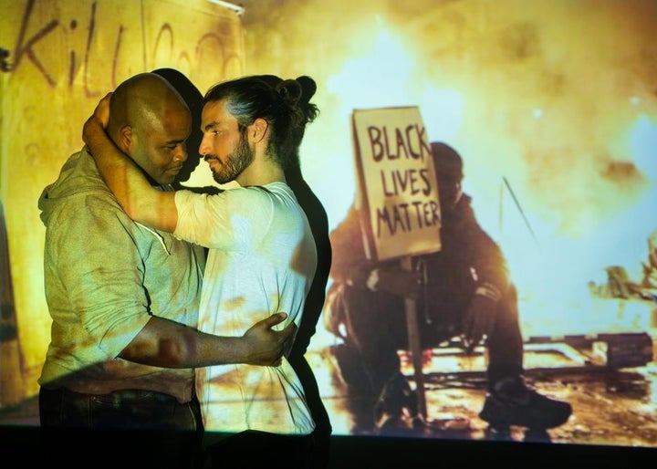 <p>H. Adam Harris (Jesse) and Michael Hanna (Neil) in a scene from <strong><em>This Bitter Earth</em></strong> </p>