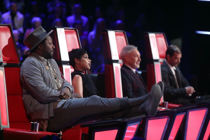 The most recent incarnation of 'The Voice' team