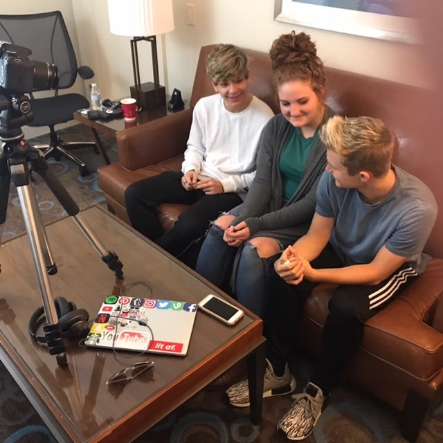 Nathan triska & Simon Britton with Topanga Skye at Playlist Live DC.