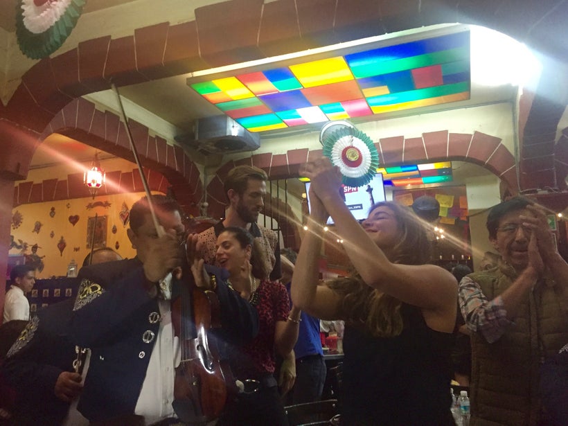 Tourists and locals dance to late night mariachi at Plaza Garibaldi in Mexico City.