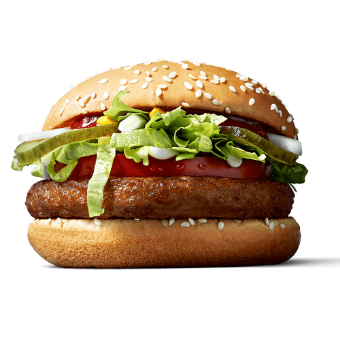 The McVegan in a promotional image from the McDonald's Finland website.