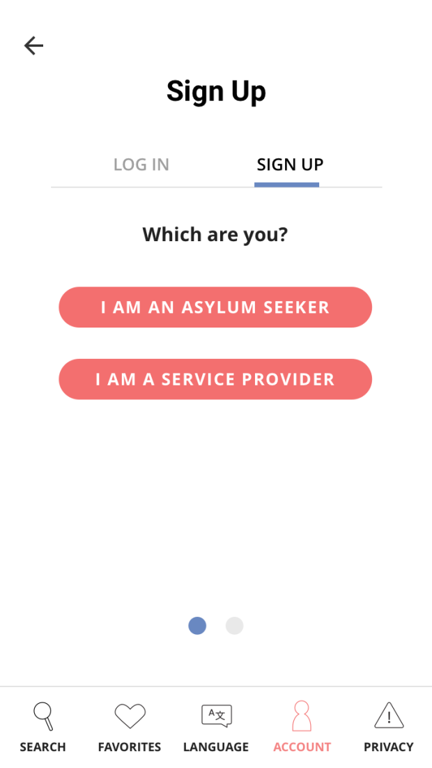<em>Mobile mockup: users can now create an optional, 100% free user account to save and share resource searches (via print, e