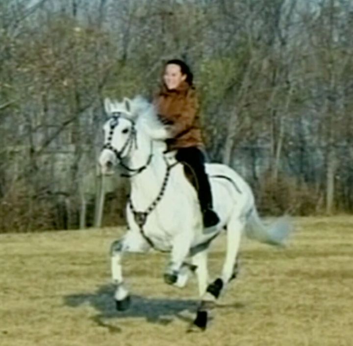 Kim Yo Jong riding a white horse 