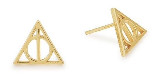 Deathly Hallows earrings from Alex and Ani's new Harry Potter collection.