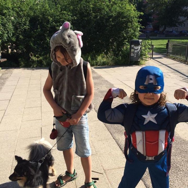 My children embracing the Berlin culture of dressing up for festivals.