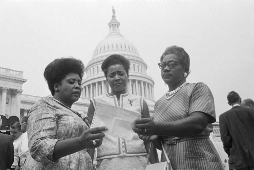 Fannie Lou Hamer, Victoria Gray, and Annie Devine at the U.S. Capitol