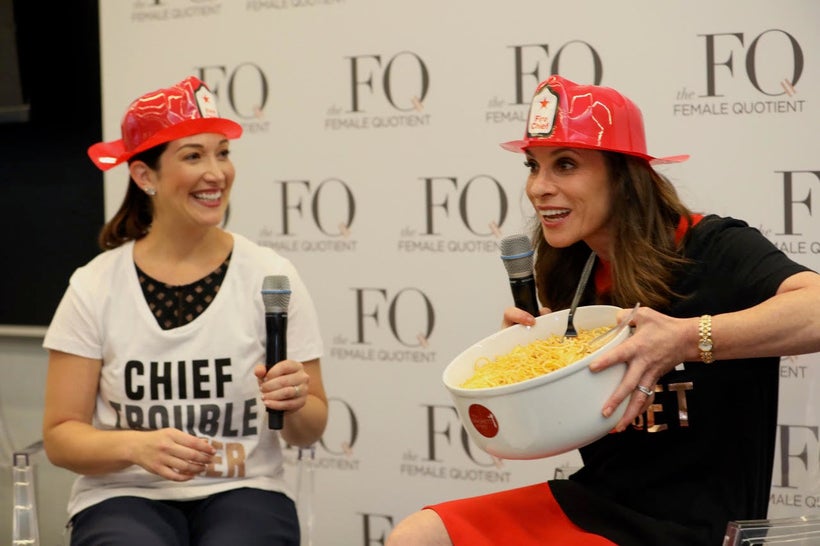 Randi Zuckerberg and I chatting about the sweet spot between tech and connect, with (of course) ample amounts of spaghetti!