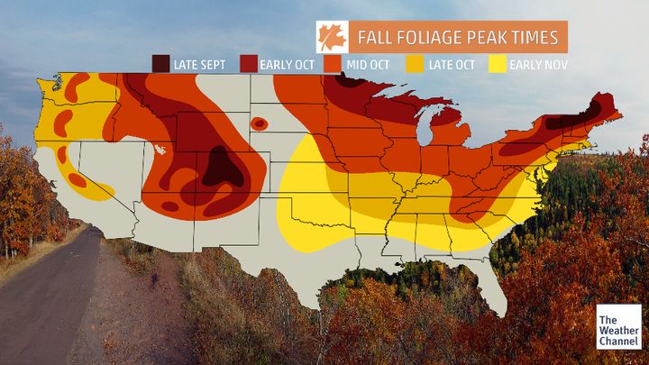 Use The Weather Channel's hyper-local maps to help plan your getaway during peak foliage times. 