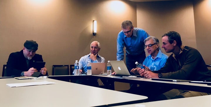 <p>(left to right) Luis Elizondo, Jim Semivan, Stephen Justice, Hal Puthoff, and Christopher Mellon at a recent meeting in Seattle</p>