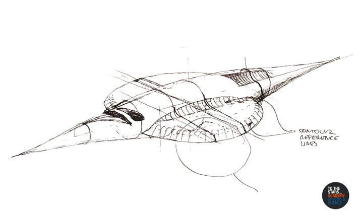<p>A TTS Academy concept for a vehicle drawn by Stephen Justice, embodying the technology they seek to understand and develop - a visionary concept for a revolutionary electromagnetic vehicle based on technology observed in unidentified aerial phenomena</p>