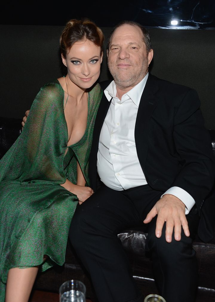 Actress Olivia Wilde with producer Harvey Weinstein in 2012 at a Cinema Society event's after-party in New York City.